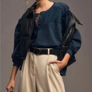 Anthropologie Pilcro Pintuck Sweatshirt